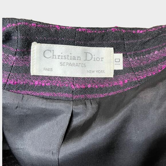 Christian Dior Black Fuchsia Blazer Jacket with Shoulder Pads - Picture 7 of 7